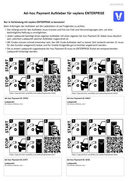 ENTERPRISE Ad-hoc Payment Sticker (4 Stk.)